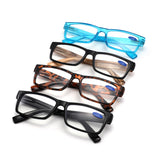 884 - Classic Rectangle Thick Frame Reading Glasses - Iris Fashion