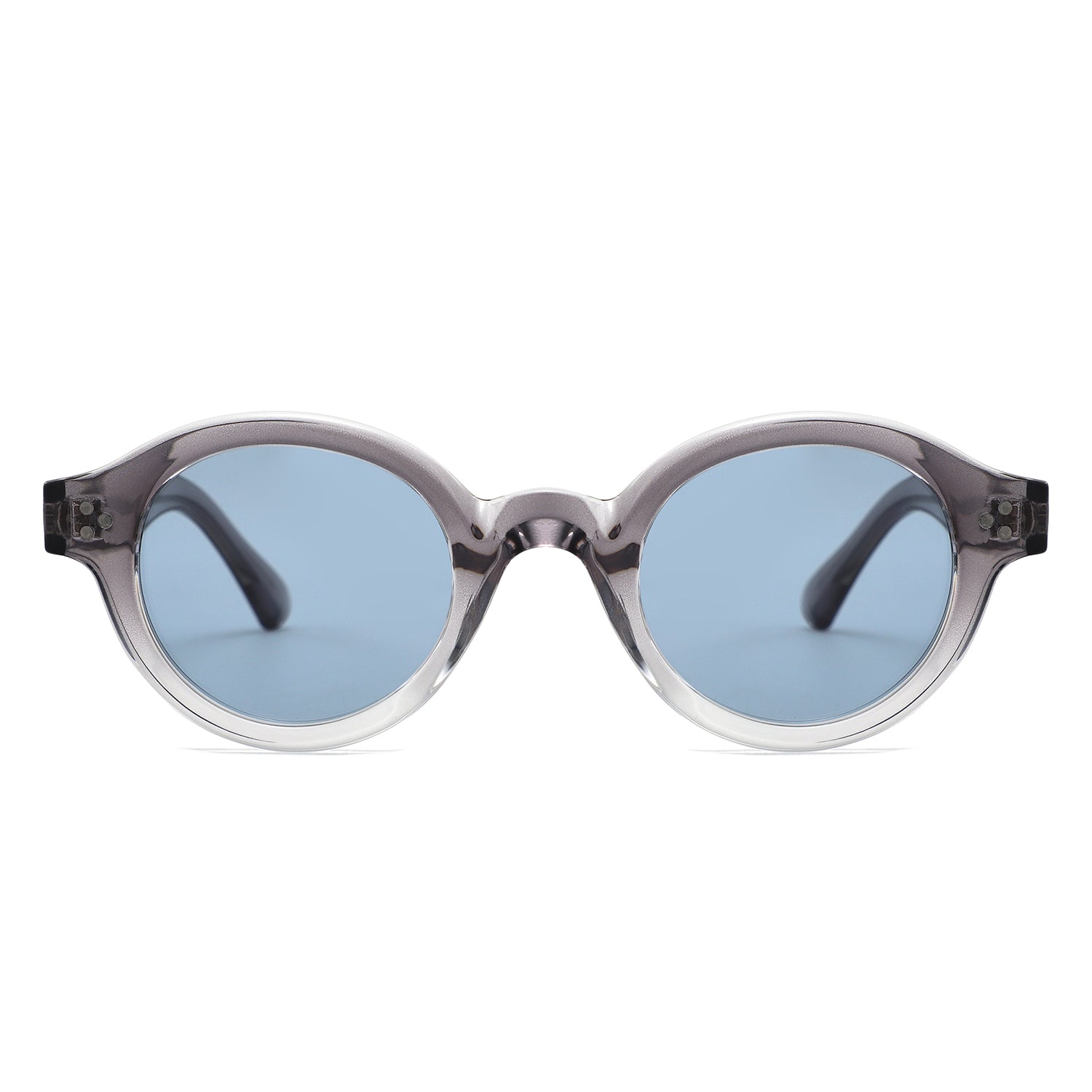 P/C027-1 - Retro Thick Frame Round Sunglasses - Iris Fashion