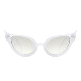 HS1251 - Women Fashion Wavy Design High Pointed Cat Eye Wholesale Sunglasses