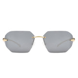 HJ2075 - Rimless Square Wrap Around Fashion Wholesale Sunglasses