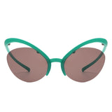 S1226 - Rimless Futuristic Oval Irregular Fashion Cat Eye Wholesale Sunglasses