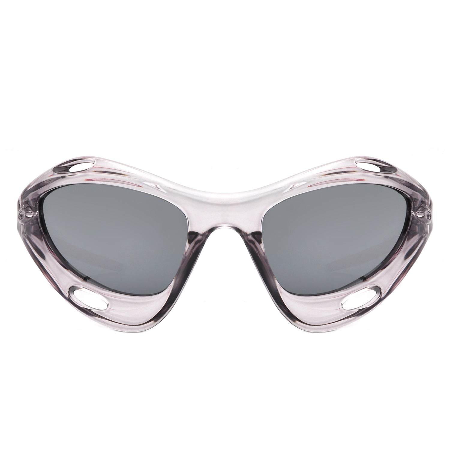 HS1241 - Geometric Wrap Around Chunky Square Sport Wholesale Sunglasses