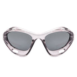 HS1241 - Geometric Wrap Around Chunky Square Sport Wholesale Sunglasses