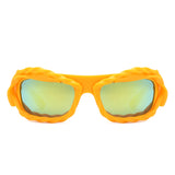 HS2162 - Rectangle Irregular Twisted Thick Frame Futuristic Wholesale Sunglasses