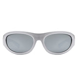 HS1260 - Rectangle Wrap Around Oval Sports Wholesale Sunglasses