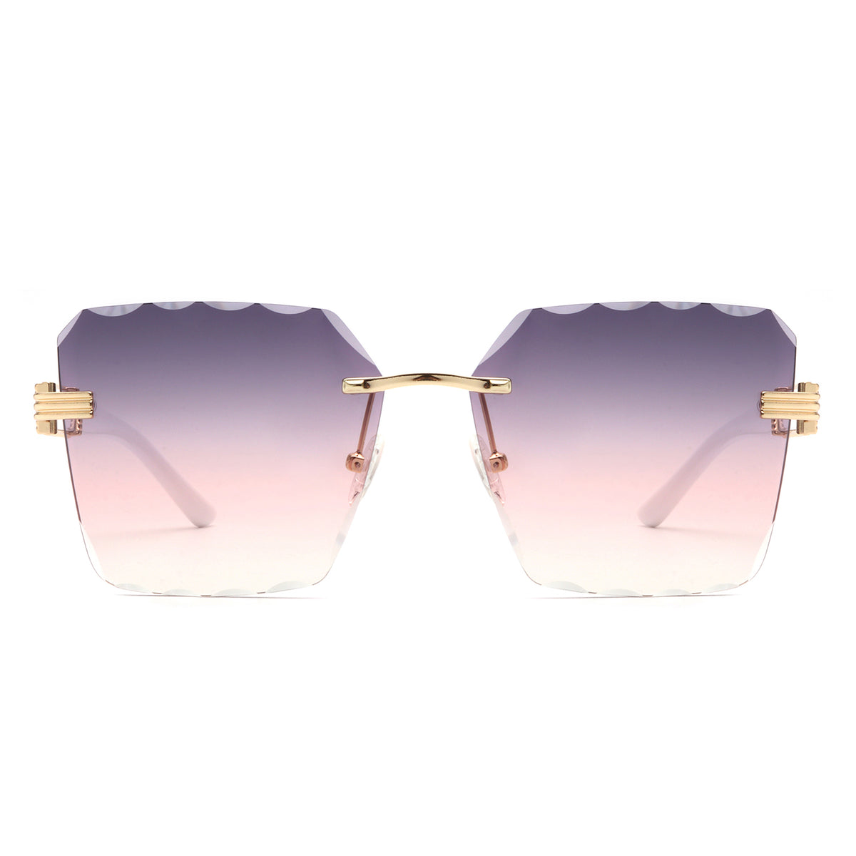 HW2051 - Rimless Square Chic Fashion Women Oversize Wholesale Sunglasses