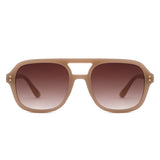 HS1426 - Square Brow-Bar Fashion Aviator Sunglasses