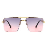 HJ2079 - Rimless Flat-Top Chain-Link Fashion Wholesale Sunglasses
