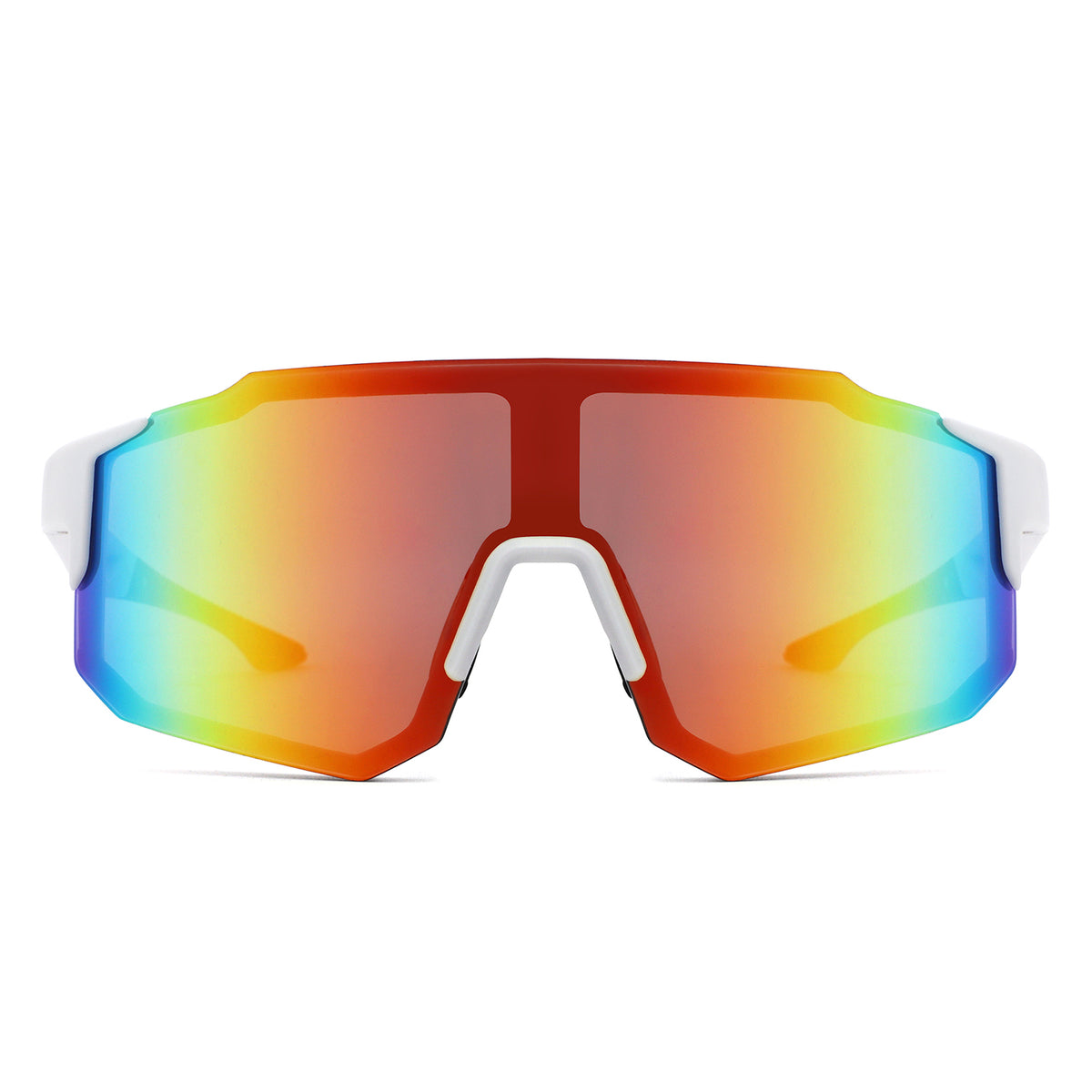HY1024 - Sport Rimless Mirrored Shield Sunglasses