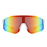 HY1024 - Sport Rimless Mirrored Shield Sunglasses