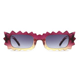 HS1309 - Rectangle Modern Spikes Irregular Wavy Square Wholesale Sunglasses