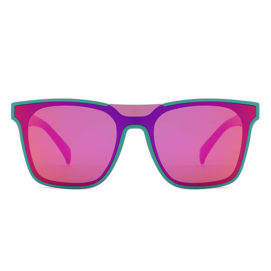 FS1004 - Oversized Square Mirror Lens Fashion Wholesale Sunglasses