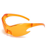 HW2053 - Futuristic Mirrored Sleek Wrap Around Wholesale Sports Sunglasses