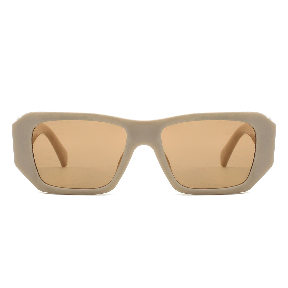 HS1428 - Geometric Bold Thick Frame Square Sunglasses