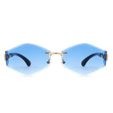 HJ2138 - Rimless Hexagonal Square Geometric Wholesale Sunglasses