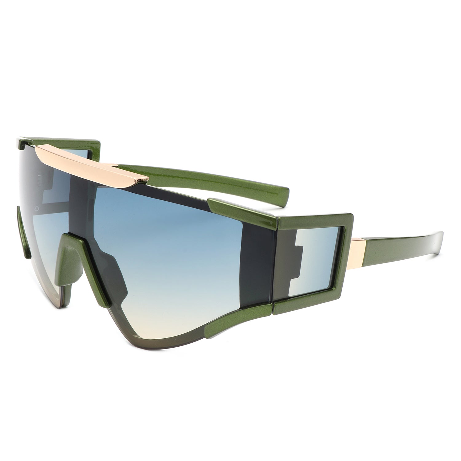HS3021 - Square Oversize Fashion Shield Flat Top Sport Wholesale Sunglasses