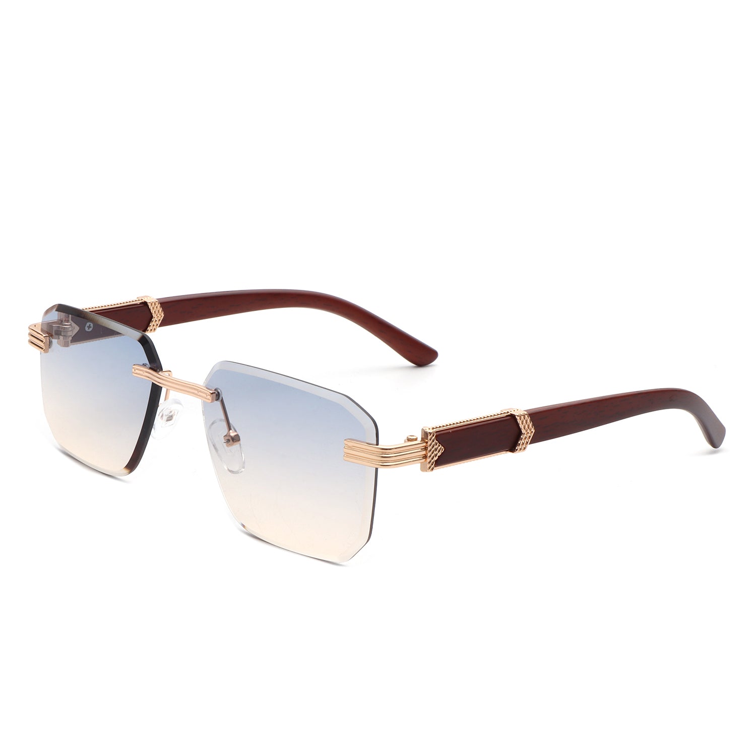 HW2050 - Rimless Square Tinted Retro Fashion Frameless Wholesale Sunglasses