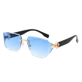 HJ2139 - Geometric Rimless Sleek Fashion Women Sunglasses