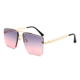 HJ2079 - Rimless Flat-Top Chain-Link Fashion Wholesale Sunglasses