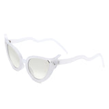 HS1251 - Women Fashion Wavy Design High Pointed Cat Eye Wholesale Sunglasses