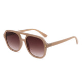 HS1426 - Square Brow-Bar Fashion Aviator Sunglasses