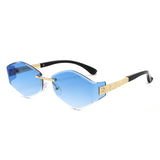 HJ2138 - Rimless Hexagonal Square Geometric Wholesale Sunglasses