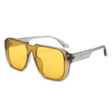 HS1405 - Oversized Flat Top Square Sunglasses - Iris Fashion