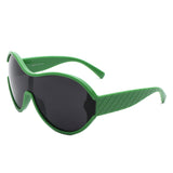 S2127 - Oversize Oval Retro Circle Fashion Curved Round Wholesale Sunglasses