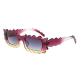 HS1309 - Rectangle Modern Spikes Irregular Wavy Square Wholesale Sunglasses