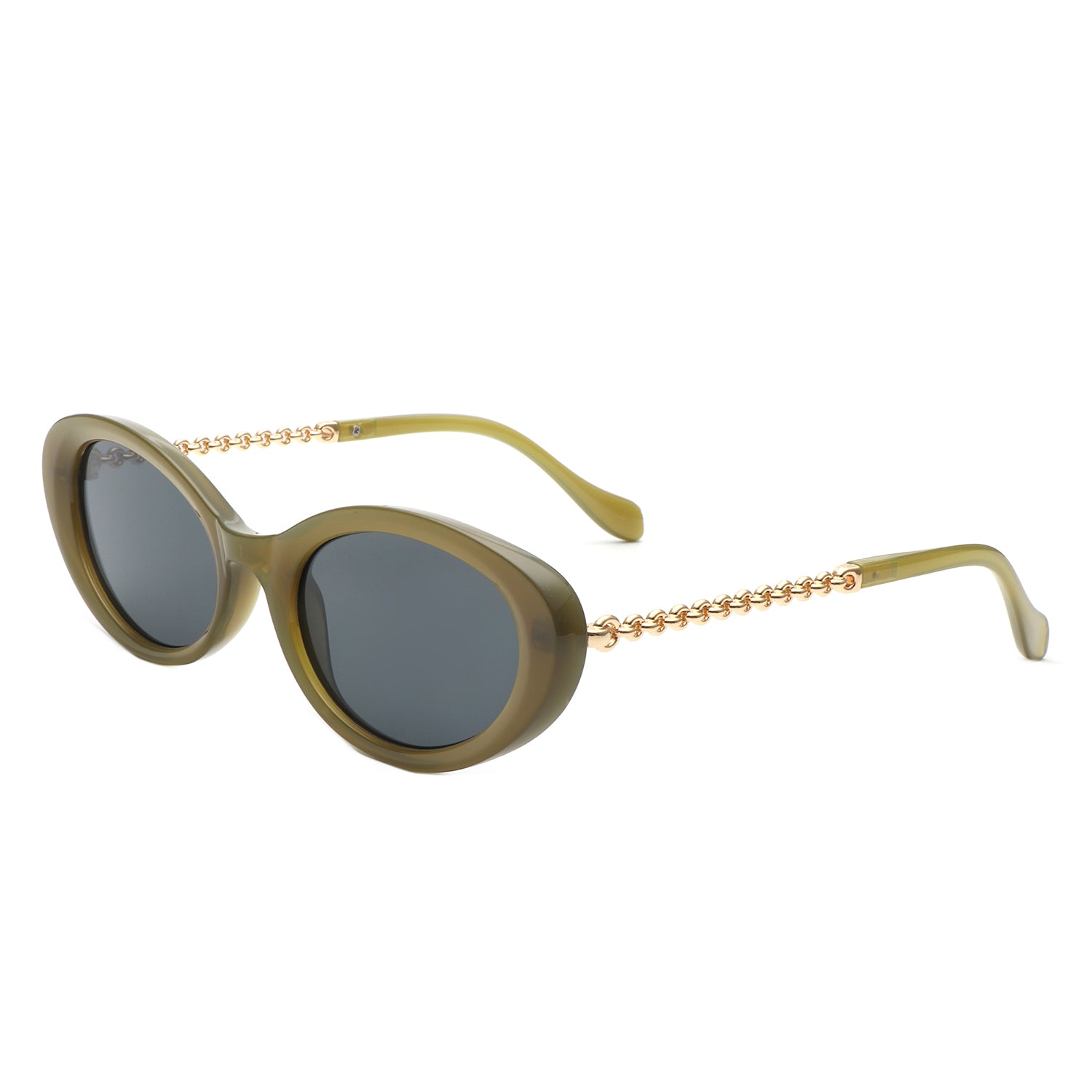 HS1263 - Women Chic Retro Oval Fashion Round Wholesale Sunglasses