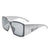 HS1269 - Oversize Thick Frame Square Wrap Around Women Wholesale Sunglasses