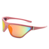 HS2148 - Square Fashion Mirrored Wrap Around Wholesale Sport Sunglasses