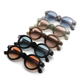 P/C027-1 - Retro Thick Frame Round Sunglasses - Iris Fashion