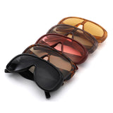 HS1435 - Oversized Wrap Aviator Style Shield Sunglasses