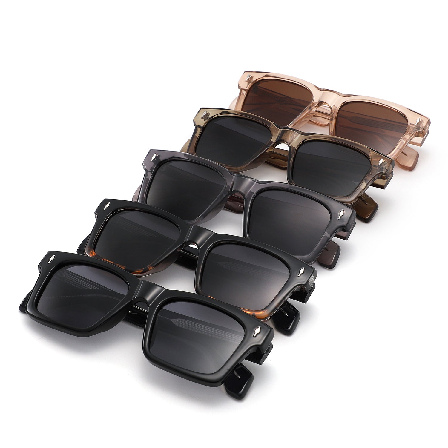 P/C009 - Retro Bold Modern Fashion Square Wholesale Sunglasses - Iris Fashion