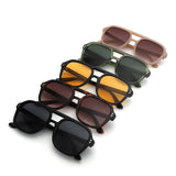 HS1426 - Square Brow-Bar Fashion Aviator Sunglasses