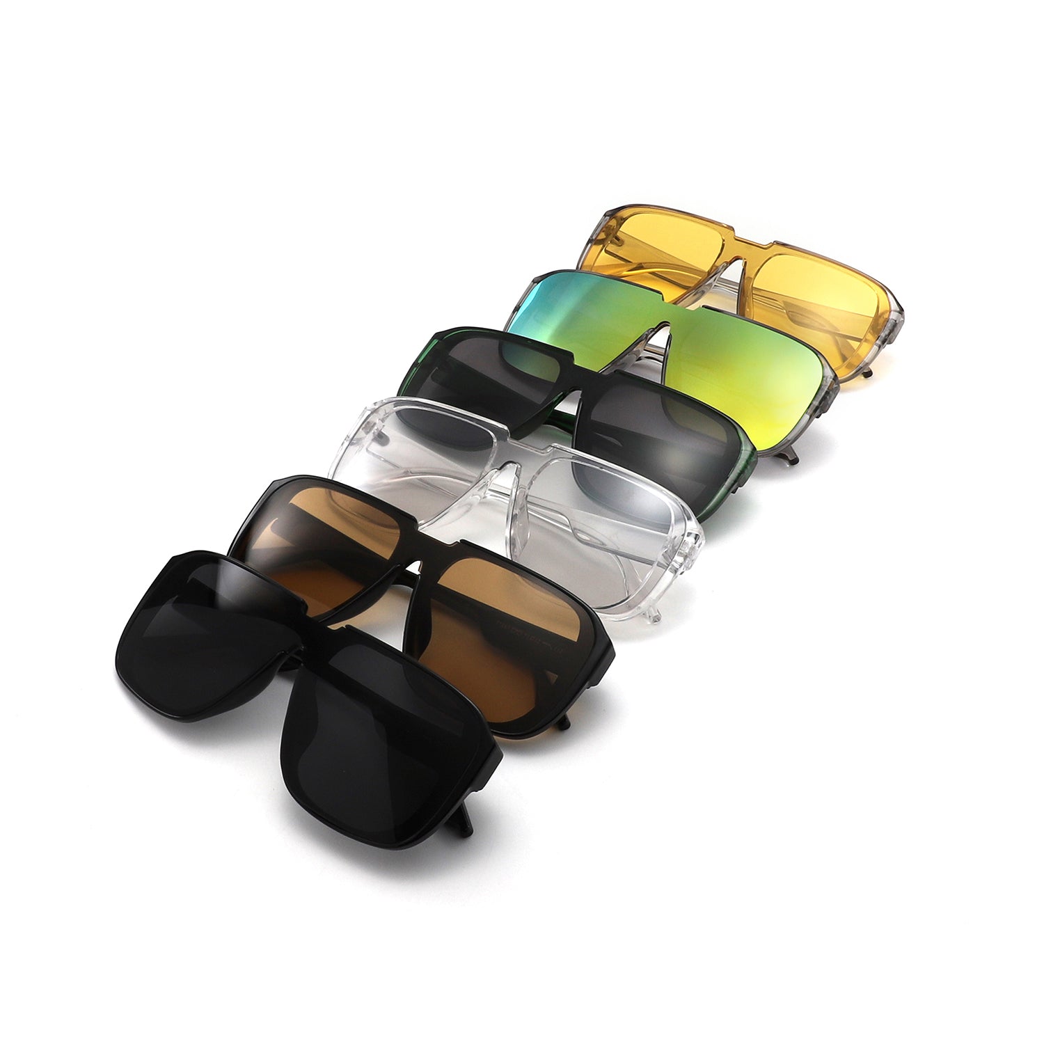 HS1405 - Oversized Flat Top Square Sunglasses - Iris Fashion