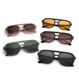 HS1426 - Square Brow-Bar Fashion Aviator Sunglasses