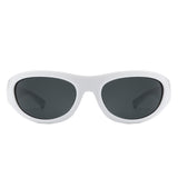 HS1260 - Rectangle Wrap Around Oval Sports Wholesale Sunglasses