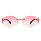 HJ2138 - Rimless Hexagonal Square Geometric Wholesale Sunglasses