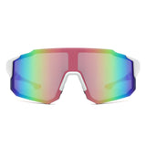HY1024 - Sport Rimless Mirrored Shield Sunglasses