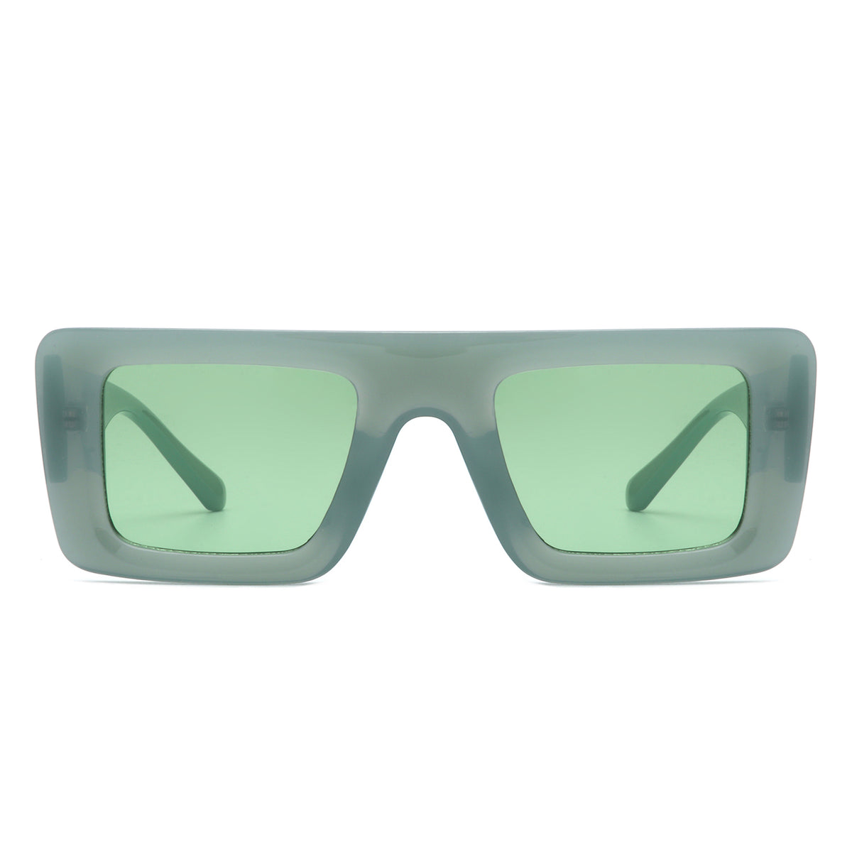 HS1280 - Square Retro Flat Top Thick Frame Two-Tone  Fashion Wholesale Sunglasses