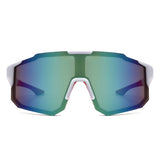 HY1023 - Oversized Sport Mirrored Shield Performance Sunglasses