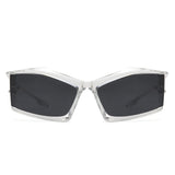 HS1270 - Geometric Rectangle Fashion Futuristic Wholesale Sunglasses