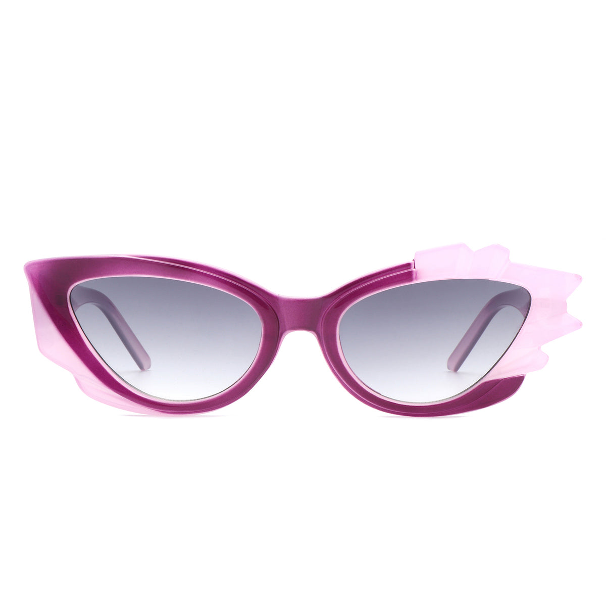 Insane Retro Irregular Shape Sunglasses Pink /Clear