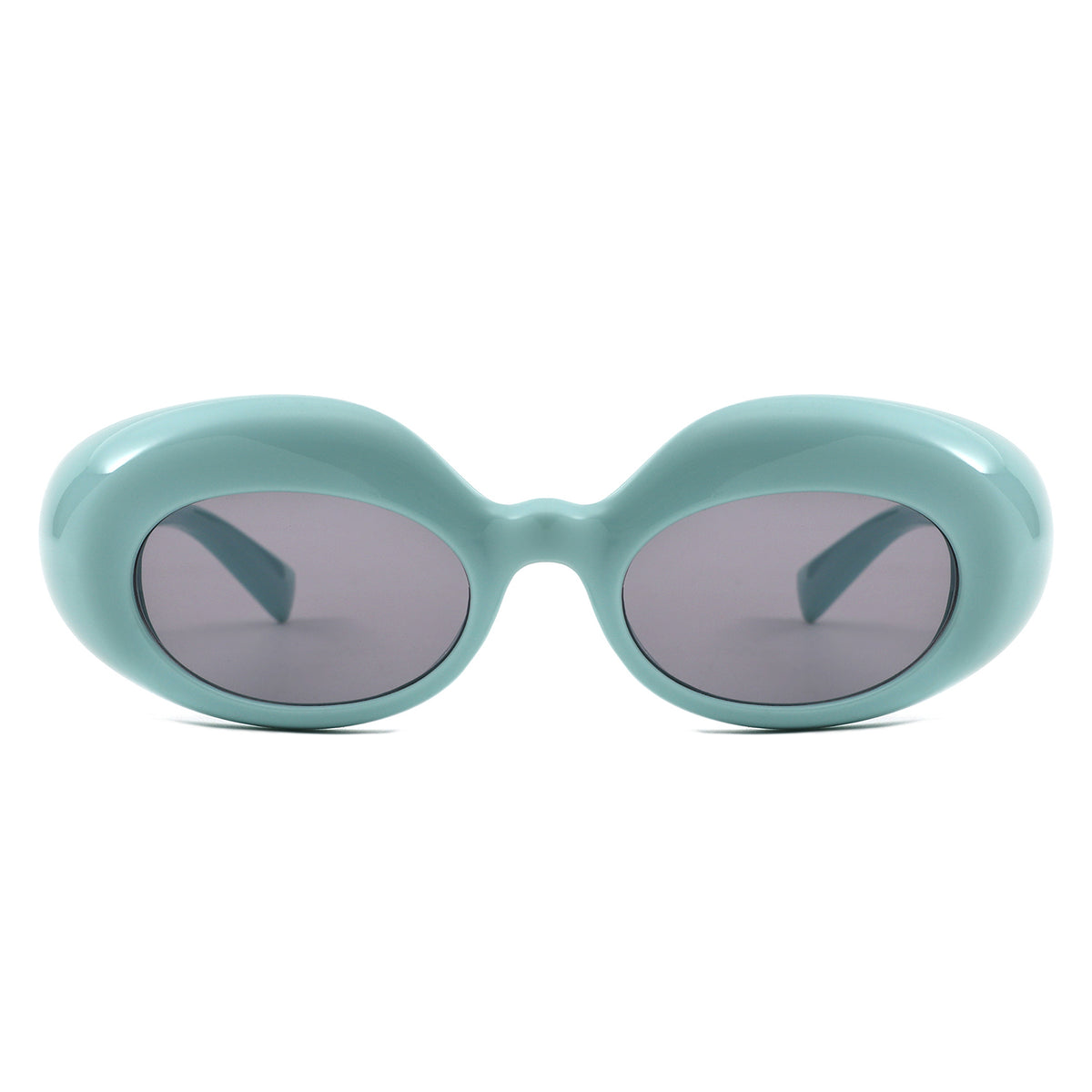 HS1430 - Chunky Retro Thick Frame Fashion Oval Sunglasses
