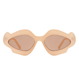 HS1249 - Women Geometric Wavy Design Fashion Wholesale Sunglasses