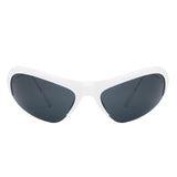 HS2157 - Oversize Semi Rimless Rectangle Wrap Around Sporty Wholesale Sunglasses