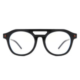 HS2155 - Round Retro Brow-Bar Circle Vintage Wholesale Sunglasses