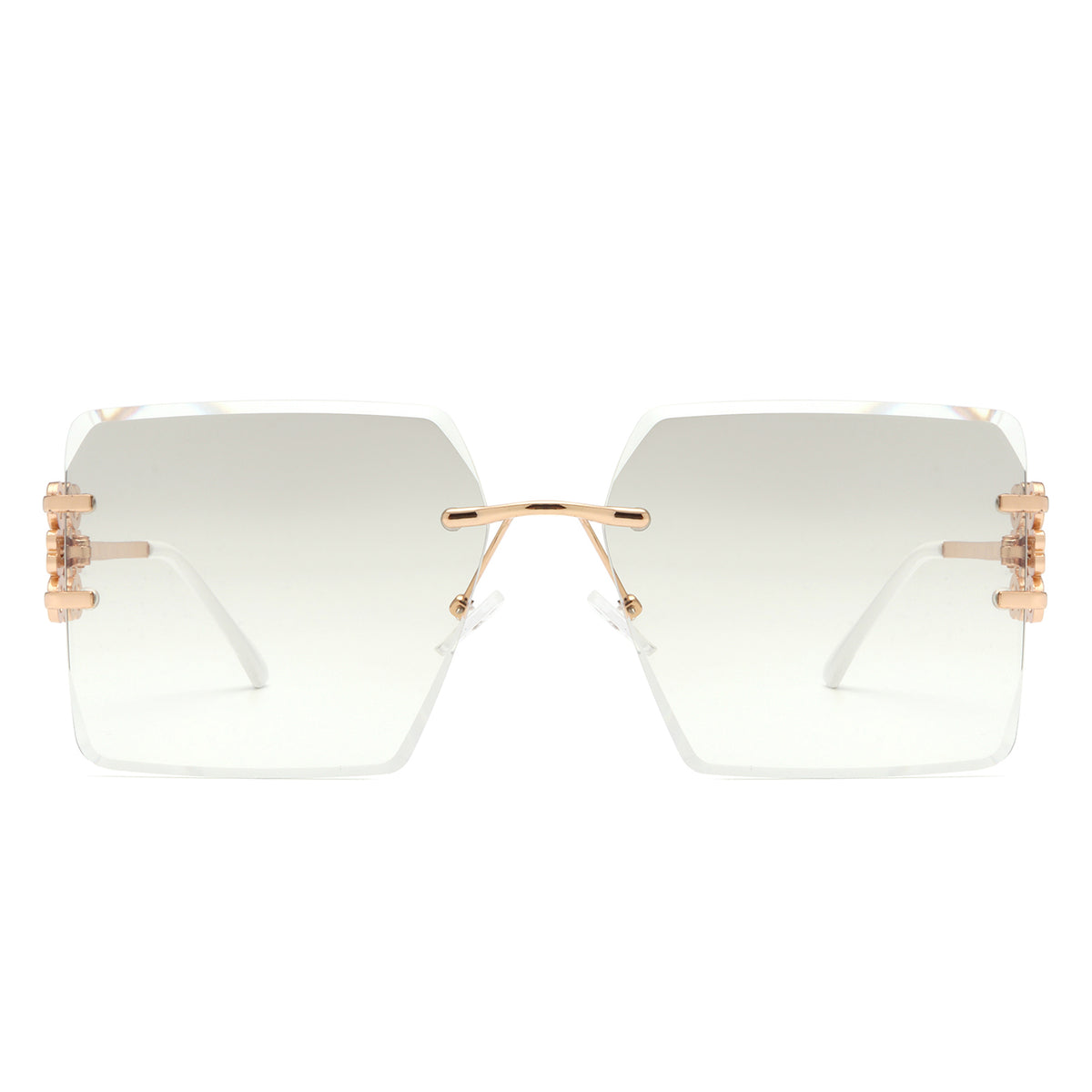 HW2057 - Women Rimless Square Luxury Fashion Wholesale Sunglasses